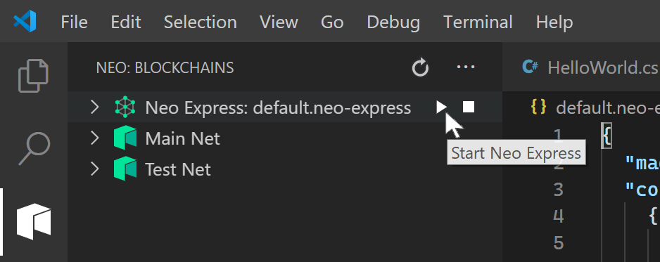 Start Neo Express command